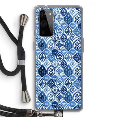 Blauw motief: OnePlus 9 Pro Transparant Hoesje met koord