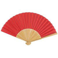 Spaanse handwaaier - pastelkleuren - steenrood - bamboe/papier - 21 cm - Verkleedattributen