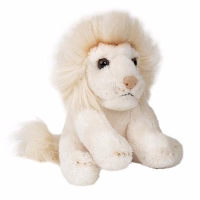 Pluche Leeuw - wit - knuffeldier - 15 cm - zittend - knuffel