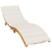 VidaXL Ligbedkussen 200x50x4 cm stof gemêleerd crèmekleurig