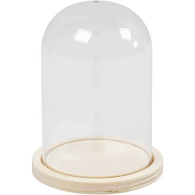 Creativ Company Klok op houten voet, h: 9,5 cm, d 6 cm, gatgrootte 3 mm, 1 stuk