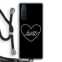 Best heart black: Sony Xperia 5 II Transparant Hoesje met koord