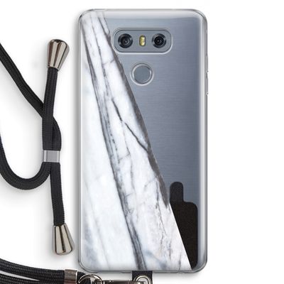 Gestreepte marmer: LG G6 Transparant Hoesje met koord