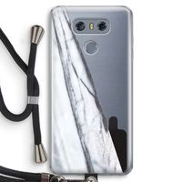 Gestreepte marmer: LG G6 Transparant Hoesje met koord