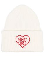 Family First bonnet en maille nervurée à logo brodé - Blanc