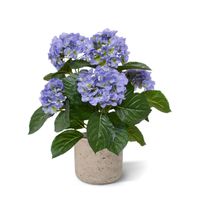 Hortensia kunstplant 40cm  blauw in pot