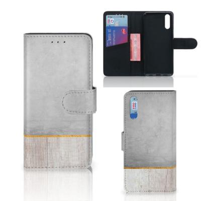 Huawei P20 | Book Style Case | Wood Concrete