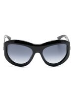 DSQUARED2 EYEWEAR lunettes de soleil rondes à plaque logo - Noir - thumbnail