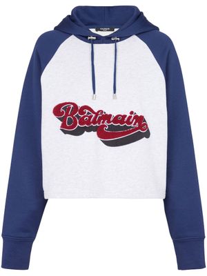 Balmain hoodie à logo imprimé - Blanc