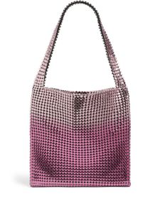 Rabanne sac cabas Pixel métallisé - Rose