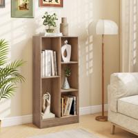 Boekenkast met 5 Vakken Staand Rek Kubusrek Kantoorplank Opbergrek voor Woonkamer Slaapkamer Werkkamer Kantoor Wit/Natuurlijk