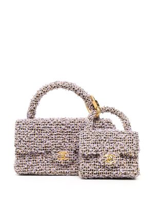 CHANEL Pre-Owned ensemble de sasc à main en tweed (1995-1996) - Violet