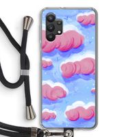 Roze wolken met vogels: Samsung Galaxy A32 5G Transparant Hoesje met koord