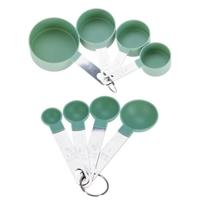 Maatschepjes/maatlepeltjes Set 8 stuks Kunststof & RVS Groen Keukenmaatlepels