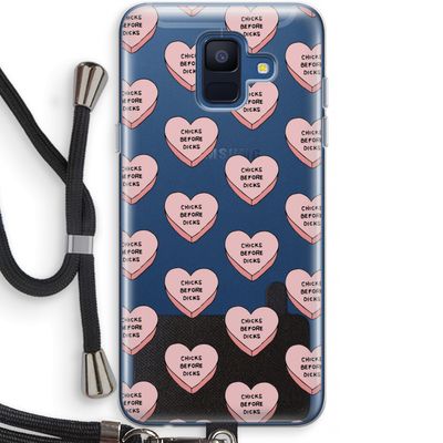 Chicks before dicks: Samsung Galaxy A6 (2018) Transparant Hoesje met koord