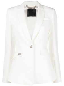 Philipp Plein blazer à logo strassé - Blanc