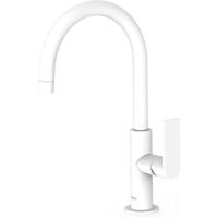 Wastafelkraan Tres Loft | Opbouw | Draaibare uitloop | Mengkraan | Hoog model | 1-hendel | Rond | Wit mat