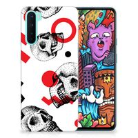 Silicone Back Case OnePlus Nord Skull Red