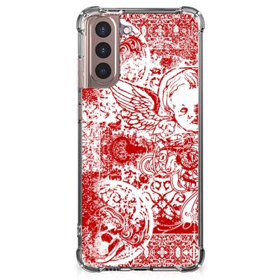 Extreme Case Samsung Galaxy S21 Plus Angel Skull Rood Extreme Case Samsung Galaxy S21 Plus Angel Skull Rood