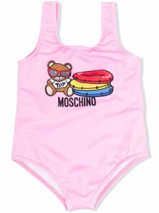 Moschino Kids maillot de bain à logo imprimé - Rose