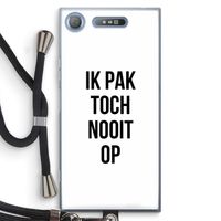 Ik pak nooit op: Sony Xperia XZ1 Transparant Hoesje met koord