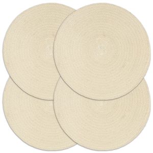 VidaXL Placemats 4 st rond 38 cm katoen natuurlijk