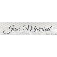 Just Married bruiloft versiering banner - 360 x 60 cm - Huwelijk feestartikelen en versiering