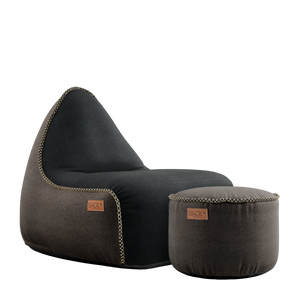 Canvas Lounge Chair & Pouf