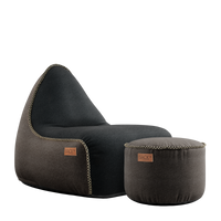 Canvas Lounge Chair & Pouf - thumbnail