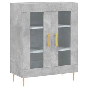 The Living Store Dressoir Betongrijs 69.5 x 34 x 90 cm - Glas Ontwerp