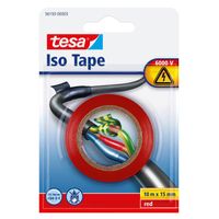 1x Tesa isolatie tape op rol rood 10 mtr x 1,5 cm   -