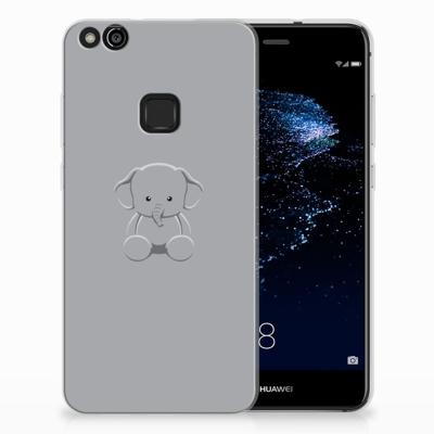 Huawei P10 Lite Telefoonhoesje met Naam Grijs Baby Olifant Huawei P10 Lite Telefoonhoesje met Naam Grijs Baby Olifant