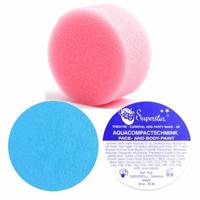 Superstar schmink kleur turquoise blauw - 16 gram - met rond grimeer sponsje - Schminken - alle leef