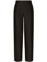 Dolce & Gabbana pantalon droit à logo en jacquard - Noir