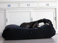 Dog's Companion® Hondenbed zwart ribcord superlarge