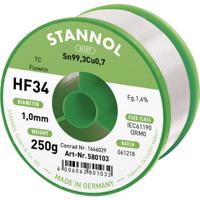 Stannol HF34 1,6% 1,0MM FLOWTIN TC CD 250G Soldeertin, loodvrij Spoel, Loodvrij Sn99,3Cu0,7 ORM0 250 g 1 mm - thumbnail