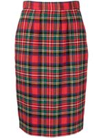 Saint Laurent jupe crayon à motif tartan - Rouge - thumbnail