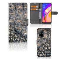 OPPO Reno5 Z | A94 5G | Telefoonhoesje | Met pasjeshouder | Krokodillenprint