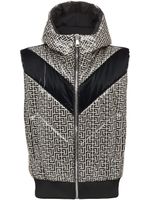 Balmain gilet matelassé à imprimé monogrammé - Noir - thumbnail