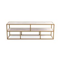 Tv-meubel 'Luuk' 150cm, kleur goud / wit marmer