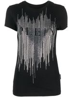 Philipp Plein t-shirt à logo orné de cristaux - Noir - thumbnail