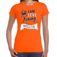 Oranje Koningsdag t-shirt - lam leve koning willie - dames