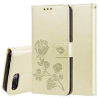 Rose reliëf horizontale Flip PU lederen case voor Huawei Honor 10 lite met houder & kaartsleuven & portemonnee (goud)