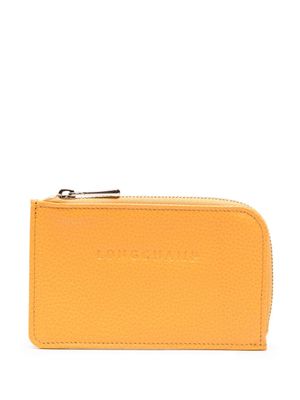 Longchamp portefeuille en cuir à logo embossé - Orange