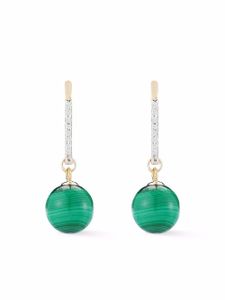 Mateo boucles d'oreilles en or 14ct ornées de diamants et de malachite