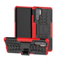 Tire Texture TPU + PC schokbestendig geval voor Huawei P30 Pro met houder (rood)