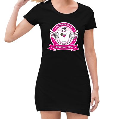 Zwart Vrijgezellen drinking team jurkje dames