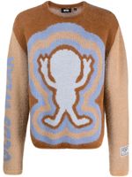 GCDS Wirdo Win Hairy jacquard jumper - Tons neutres