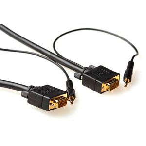 ACT AK4990 Ultra High Performance VGA + Audio Aansluitkabel male/male - 2 meter