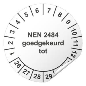 Keuringssticker NEN 2484 goedgekeurd tot Ø 30 mm - 400 stuks (op rol)